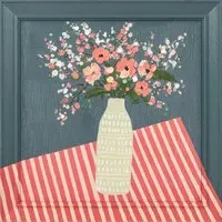 Flower Still Life Painted Frame Art - Multicolour