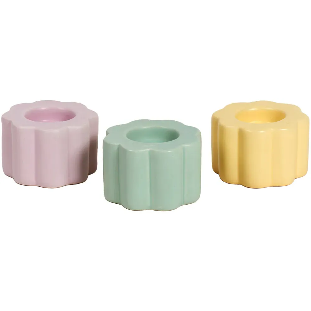 Flower Tealight Candle Holder - Pastel image