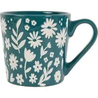 Flower Wax Resistant Mug - Emerald