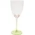 Flower Wine Glass - Pink, Green