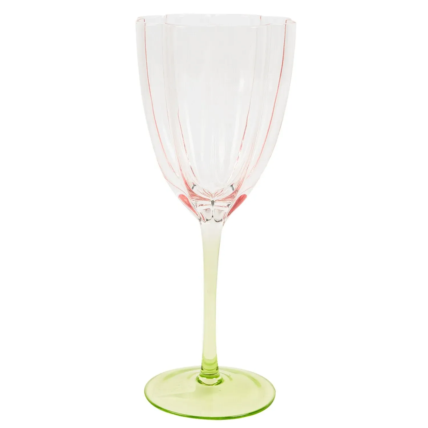 Flower Wine Glass - Pink, Green image