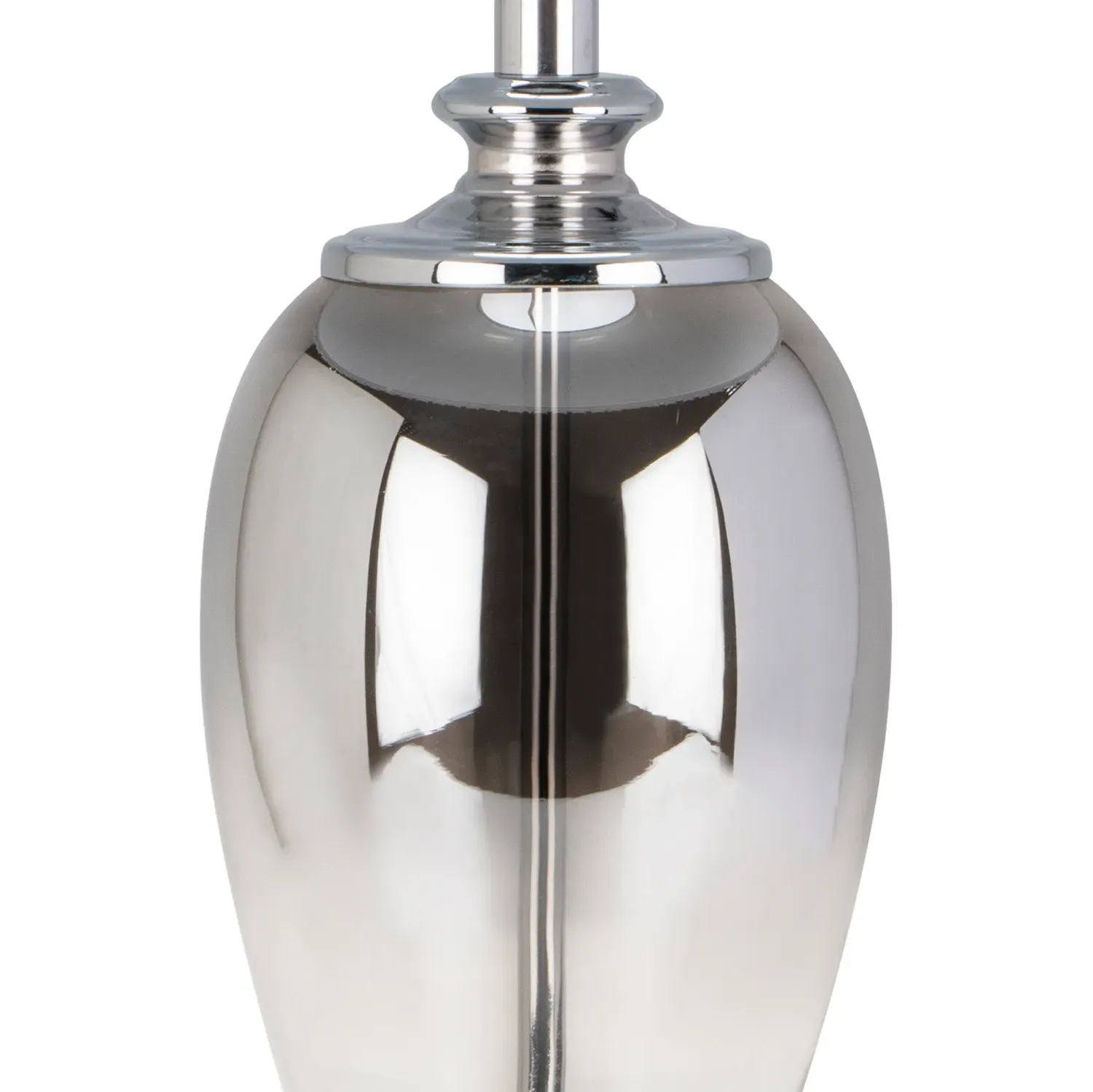Flowing Glass Table Lamp with Pleated Shade - Grey