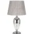 Flowing Glass Table Lamp with Pleated Shade - Grey