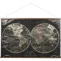 Foiled Map Tapestry Style Wall Art - Gold