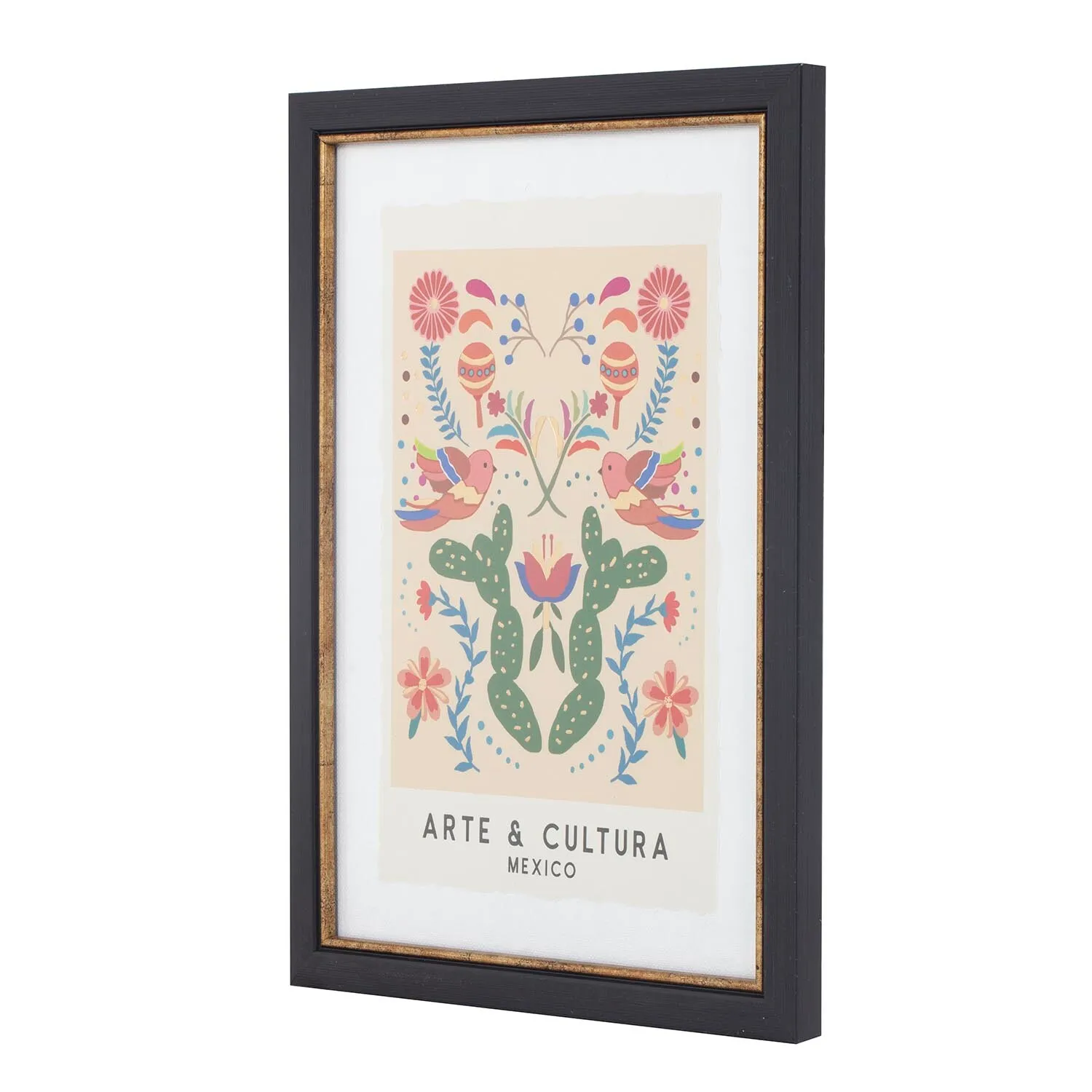 Foiled Pattern Location Framed Art - White