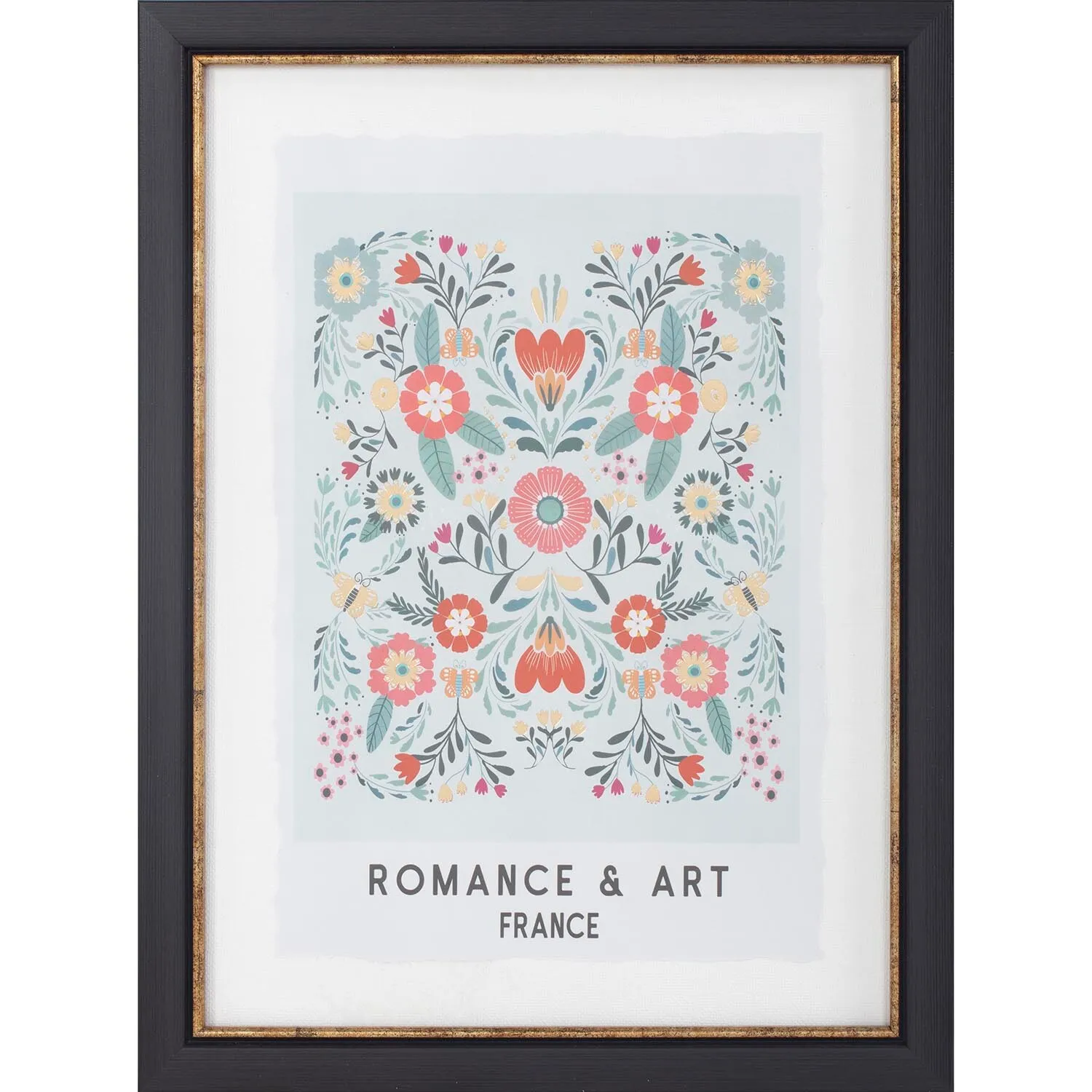 Foiled Pattern Location Framed Art - White