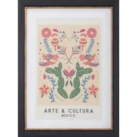 Foiled Pattern Location Framed Art - White