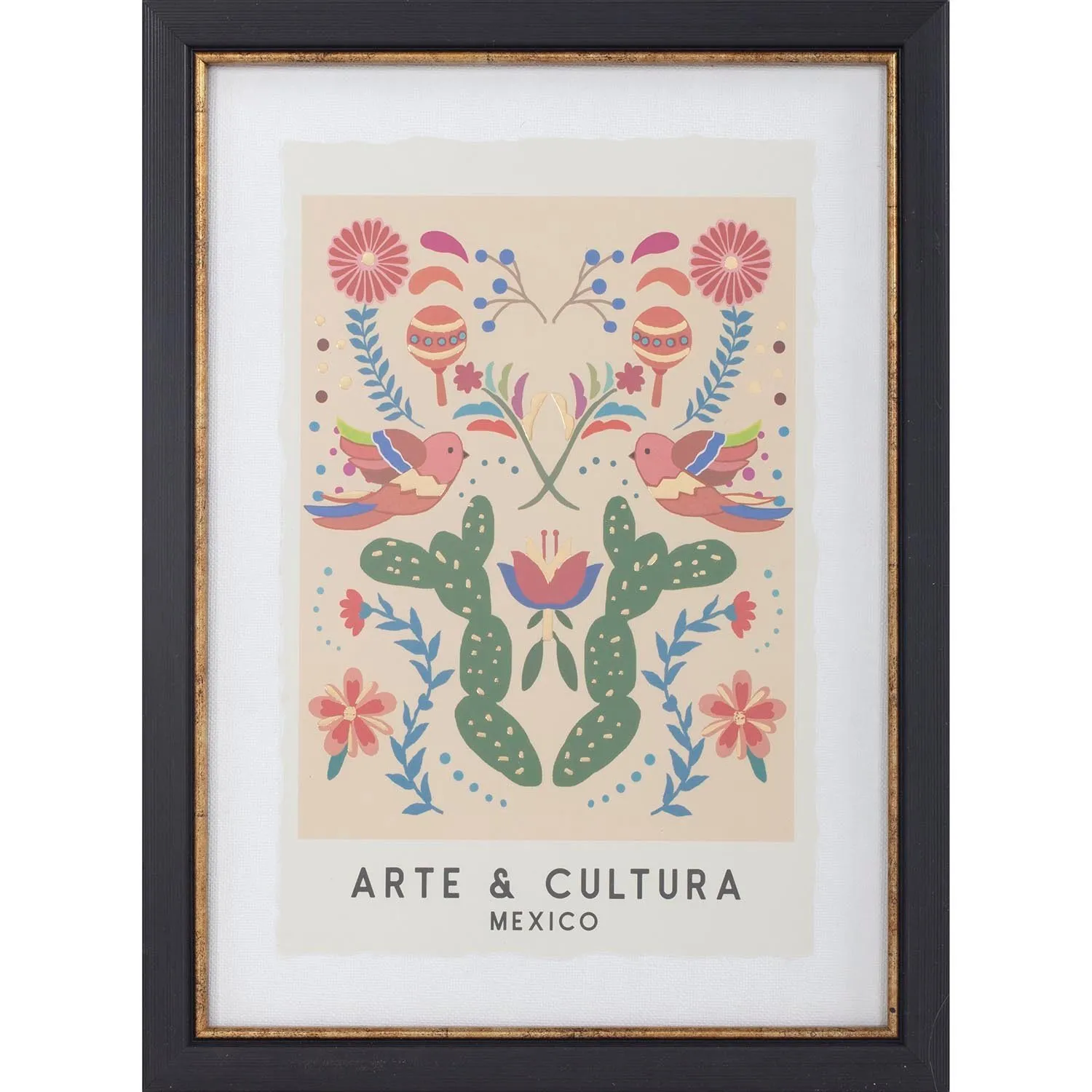 Foiled Pattern Location Framed Art - White image