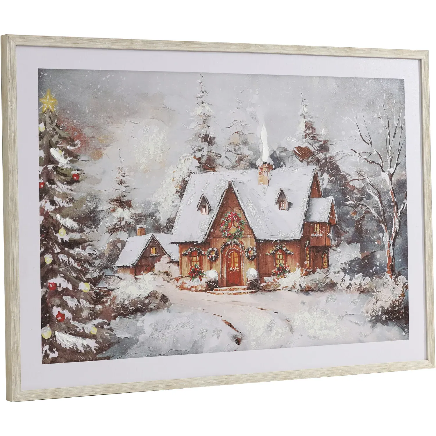 Foiled Snowy Cottage Framed Wall Art