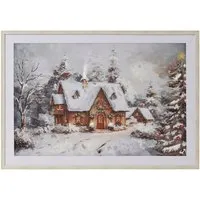 Foiled Snowy Cottage Framed Wall Art