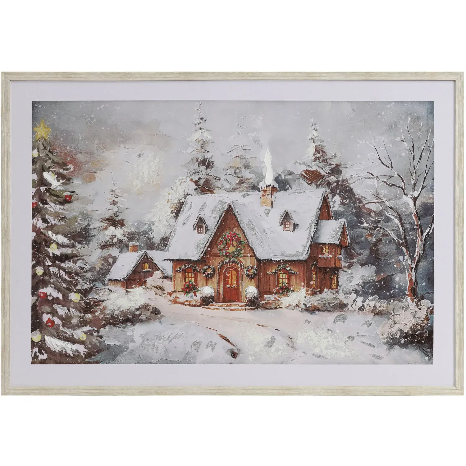 Foiled Snowy Cottage Framed Wall Art