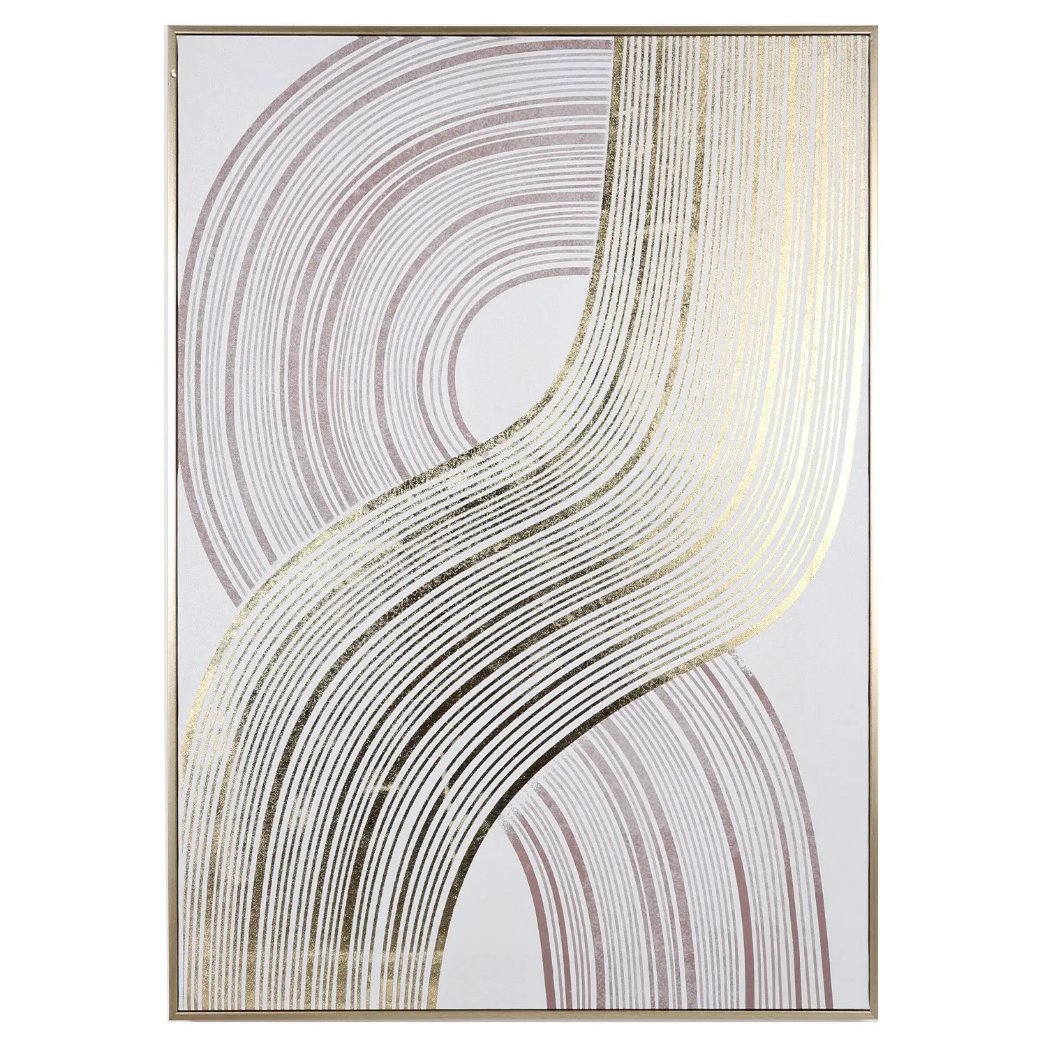 Foiled Waves Framed Wall Art - Gold