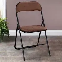 Folding Chair - Brown, Velvet