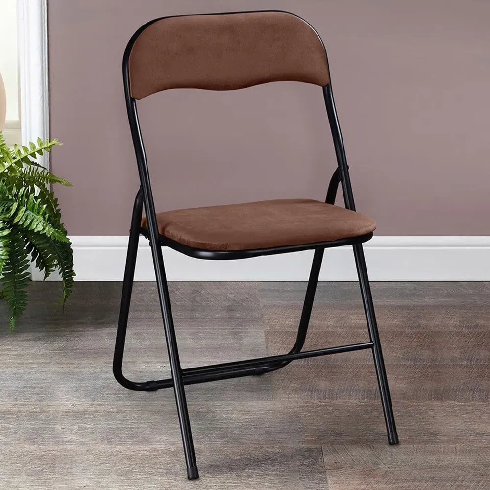 Folding Chair - Brown, Velvet image