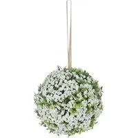 Foliage Hanging Ball Artificial Plant - White