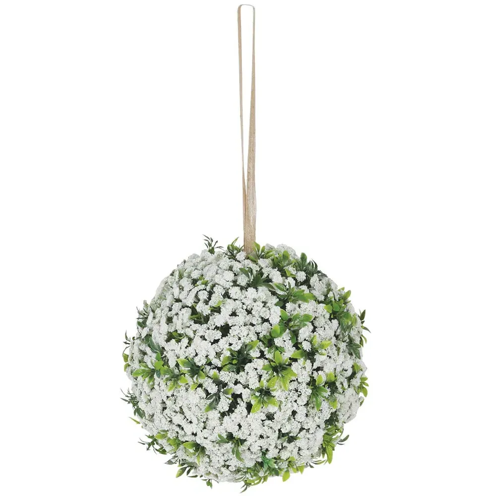 Foliage Hanging Ball Artificial Plant - White