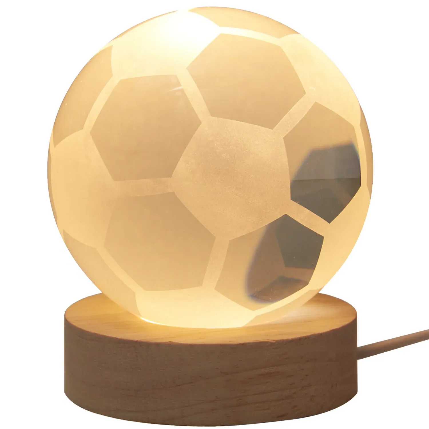 Football Glass Mini USB Light - White