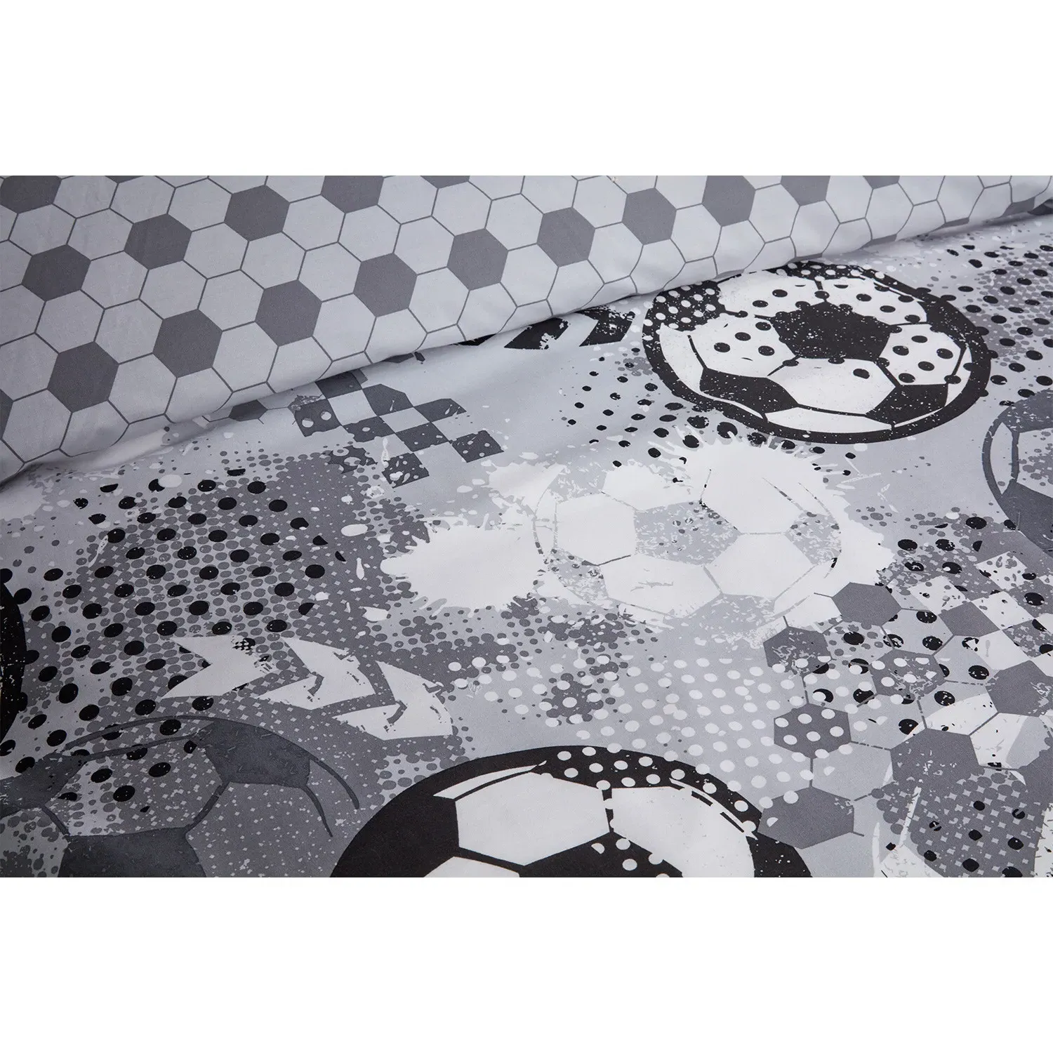 Football Single Duvet Cover Set - Grey