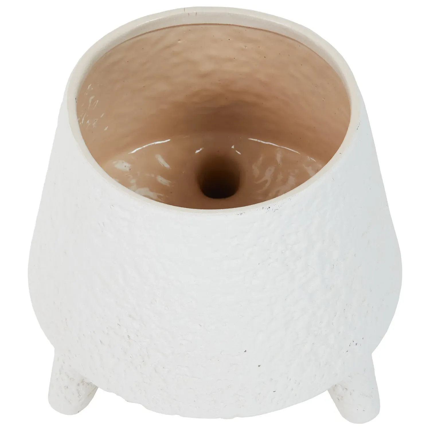 Footed Ceramic Planter - White