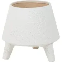 Footed Ceramic Planter - White