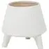 Footed Ceramic Planter - White