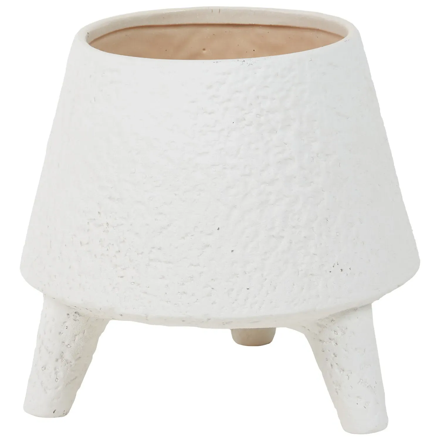 Footed Ceramic Planter - White
