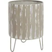 Footed Metal Planter on Legs - Taupe