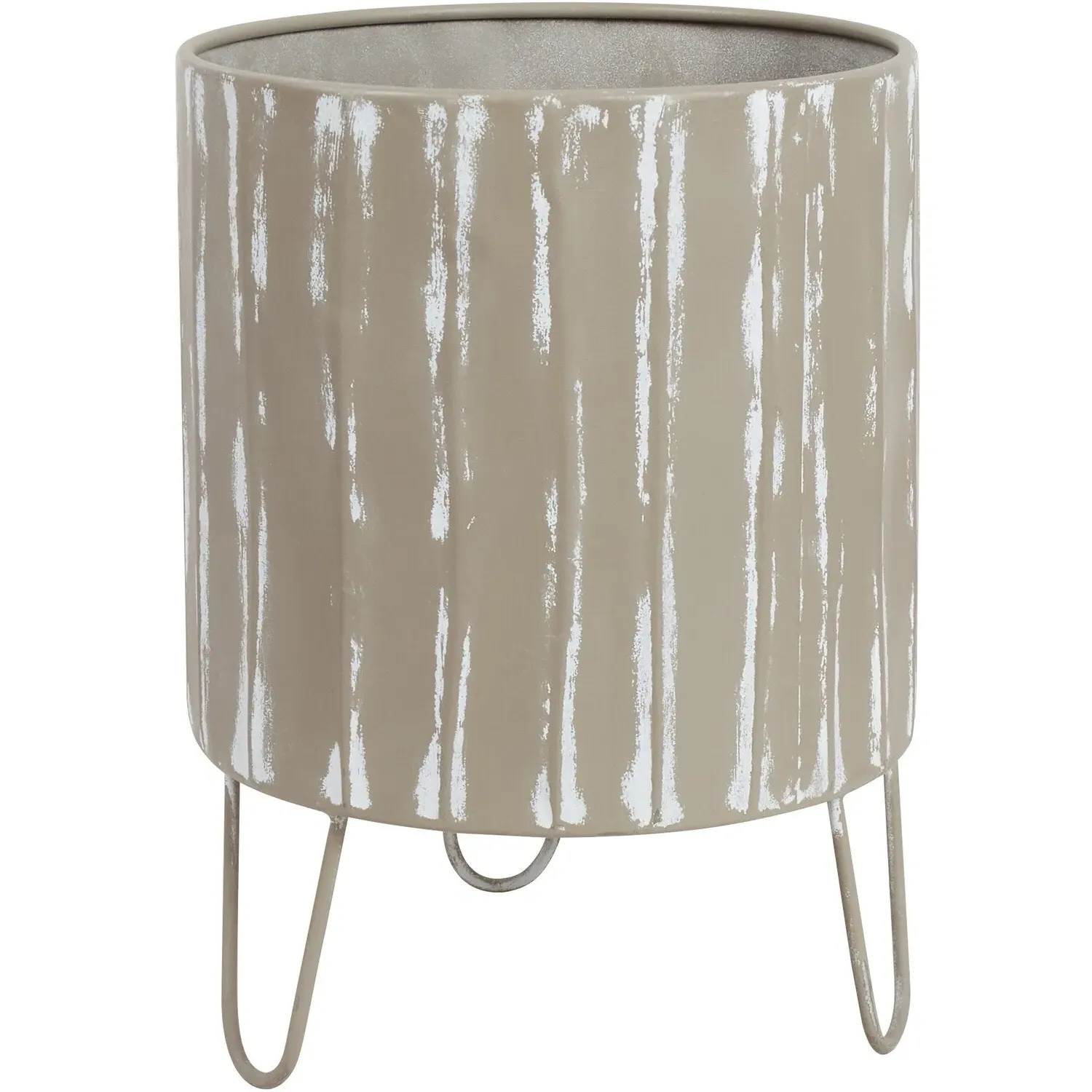 Footed Metal Planter on Legs - Taupe