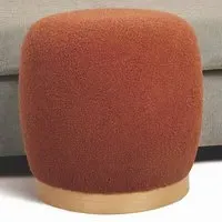Footstool - Burnt Orange, Boucle