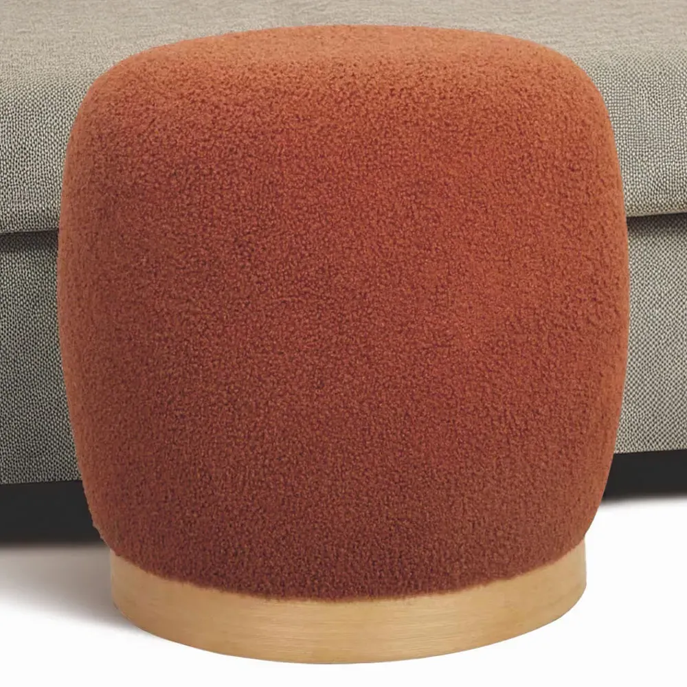 Footstool - Burnt Orange, Boucle image