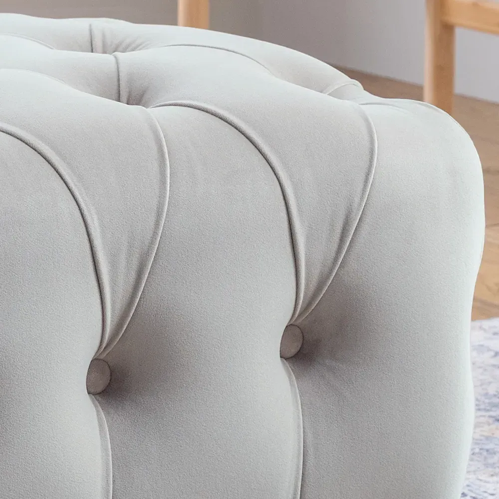 Footstool - Chalk, Velvet