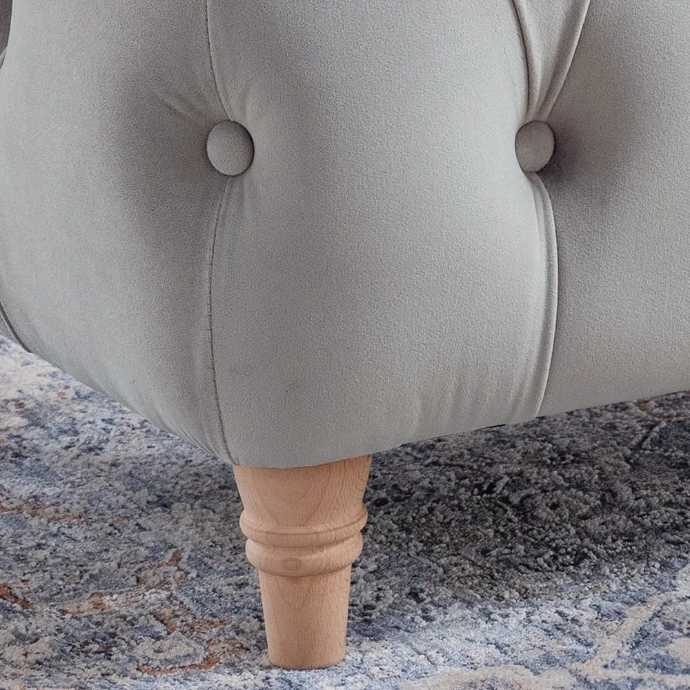 Footstool - Chalk, Velvet