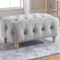 Footstool - Chalk, Velvet