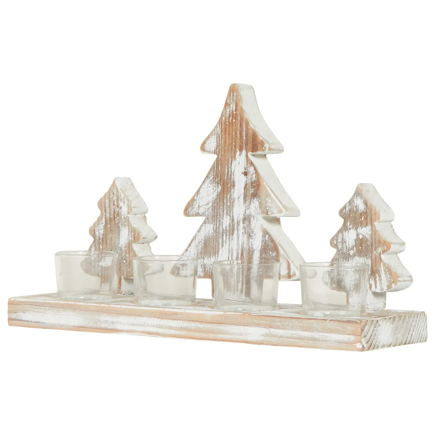 Forest Tealight Holder - Brown, Wood