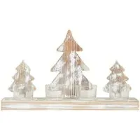 Forest Tealight Holder - Brown, Wood