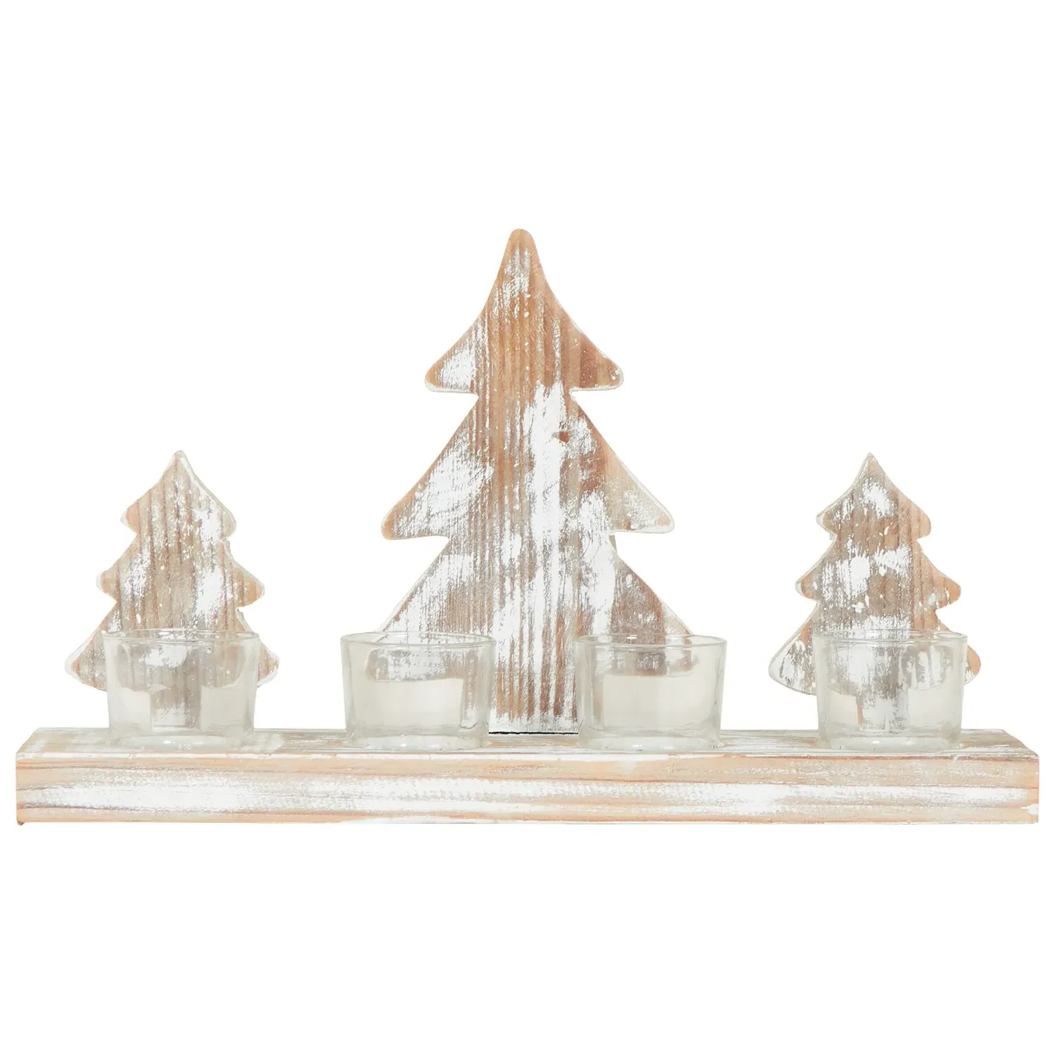 Forest Tealight Holder - Brown, Wood image