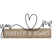 Forever and Always Wire Slogan Plaque - Brown