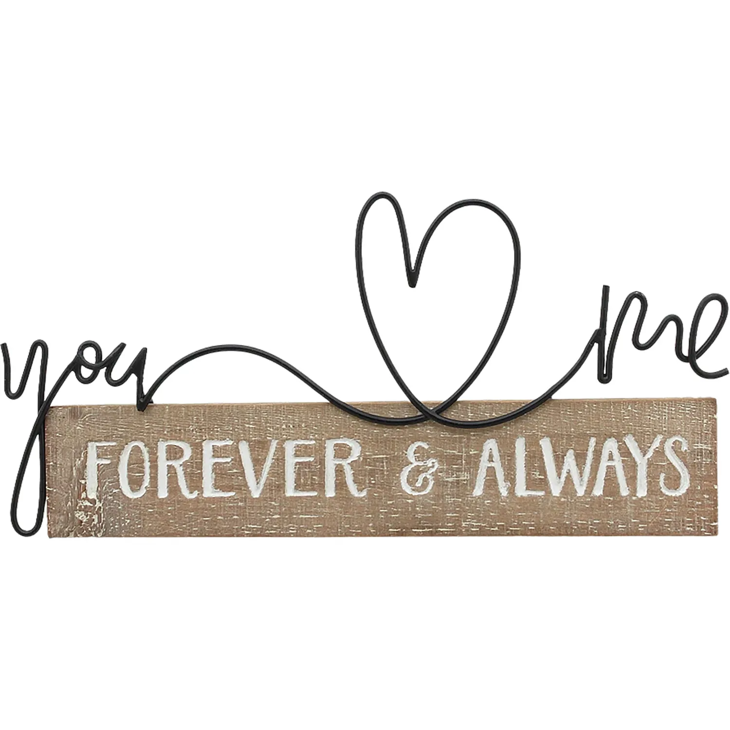 Forever and Always Wire Slogan Plaque - Brown image