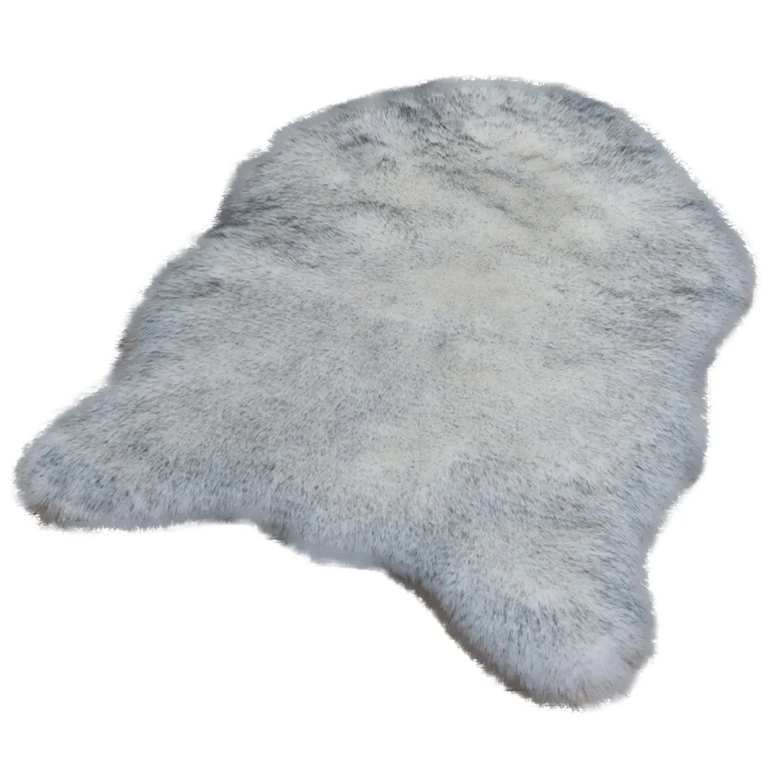 Fox Faux Fur Animal-Shaped Rug - Blue