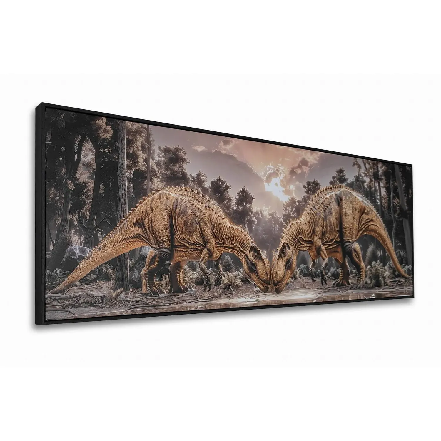 Framed Jurassic Art - Brown