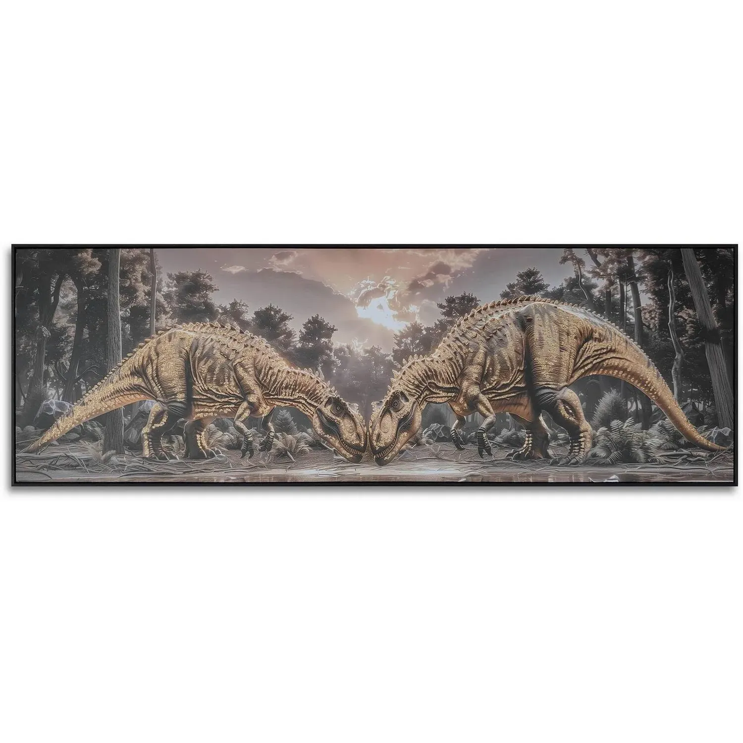 Framed Jurassic Art - Brown