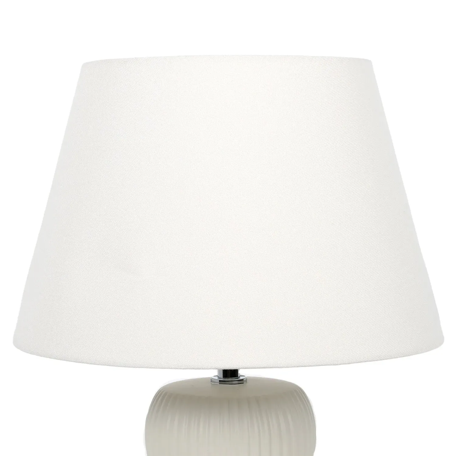 Francesca Ribbed Table Lamp - Cream, Ceramic