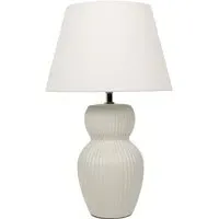 Francesca Ribbed Table Lamp - Cream, Ceramic