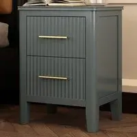 Fregona 2 Drawer Bedside Table - Grey, Pine