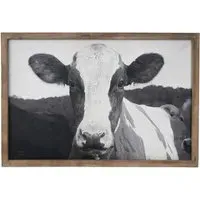 Friesian Cow Textured Framed Print - Black and White
