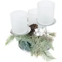 Frosted Berry Candle Holder Set - Clear