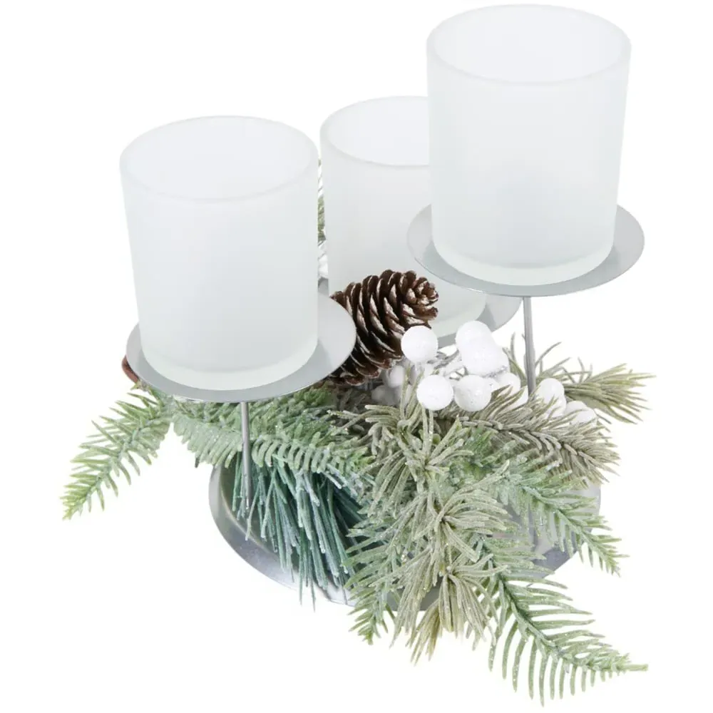 Frosted Berry Candle Holder Set - Clear image