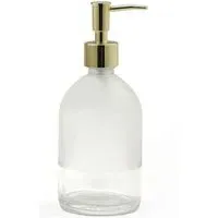 Frosted Glass Soap Dispenser - Gold