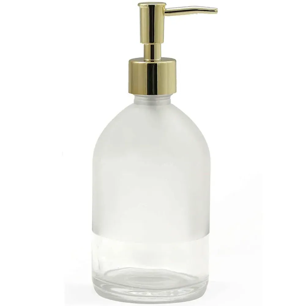 Frosted Glass Soap Dispenser - Gold image