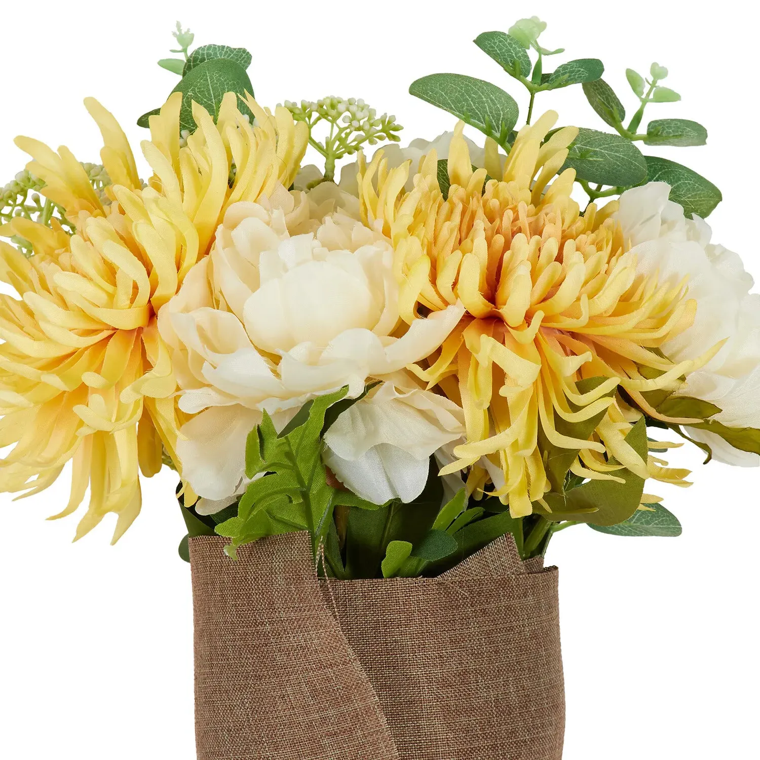 Fuji & Peony Artificial Bouquet - Yellow